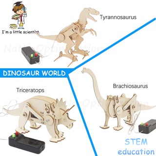 Stem ของเล่นเพื่อการศึกษา สําหรับเด็ก ☆ ของเล่นตัวต่อโมเดลไดโนเสาร์ แฮนด์เมด DIY