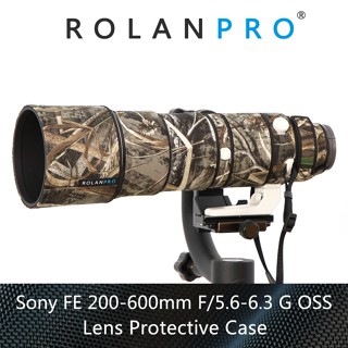 Rolanpro ฝาครอบเลนส์กล้อง ผ้าไนล่อน ลายพราง กันน้ํา สําหรับ Sony FE 200-600 มม. F5.6-6.3 G OSS