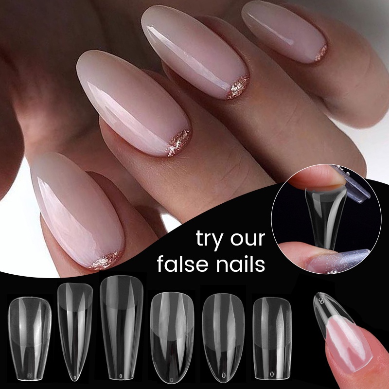 550 ชิ้น Matte เล็บปลอมเคล็ดลับ Frosted ปลอมโลงศพอัลมอนด์รูปไข่สแควร์ Soft Gel เคล็ดลับอะคริลิคเล็บเทียม - รูปที่ 2