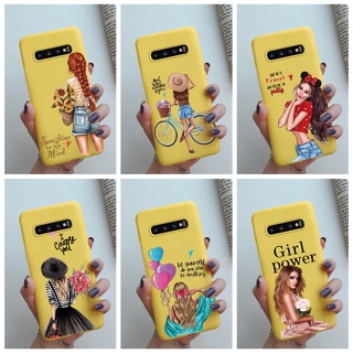 เคสโทรศัพท์มือถือ ซิลิโคนนิ่ม ลายดอกไม้ สีเหลือง สําหรับ Samsung Galaxy S10 Plus S10 lite S10e