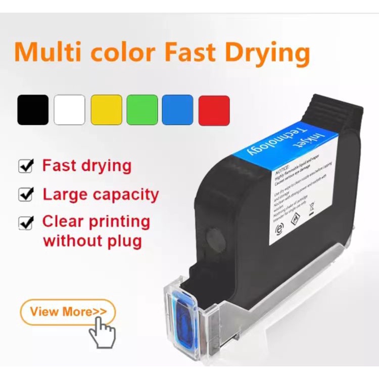 M217 (+) 2588สีดำและสีเหลือง ตลับหมึกอิงค์เจ็ท แบบแห้งเร็ว กันน้ํา ความหนืดสูง 12.7 มม. JS10