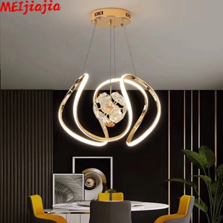 Meijiajia โคมไฟคริสตัล LED ทรงกลม สไตล์โมเดิร์น เรียบง่าย สําหรับตกแต่งห้องนั่งเล่น ห้องนอน