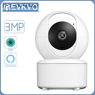 Evkvo กล้องวงจรปิดไร้สาย ICSee Alexa 5MP 360 WIFI PTZ IP IR มองเห็นที่มืด ขนาดเล็ก สําหรับกล้องวงจรปิด