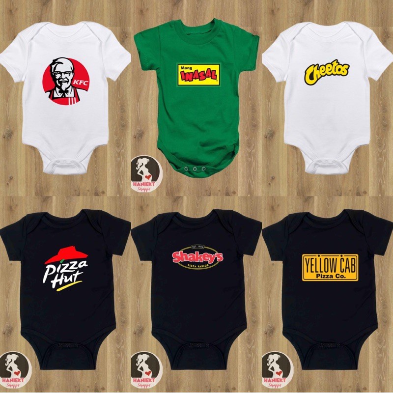 Mang Inassal, KFC, Shakeys, Pizza hut ชุดที่กําหนดเอง Baby Onesie SSDW