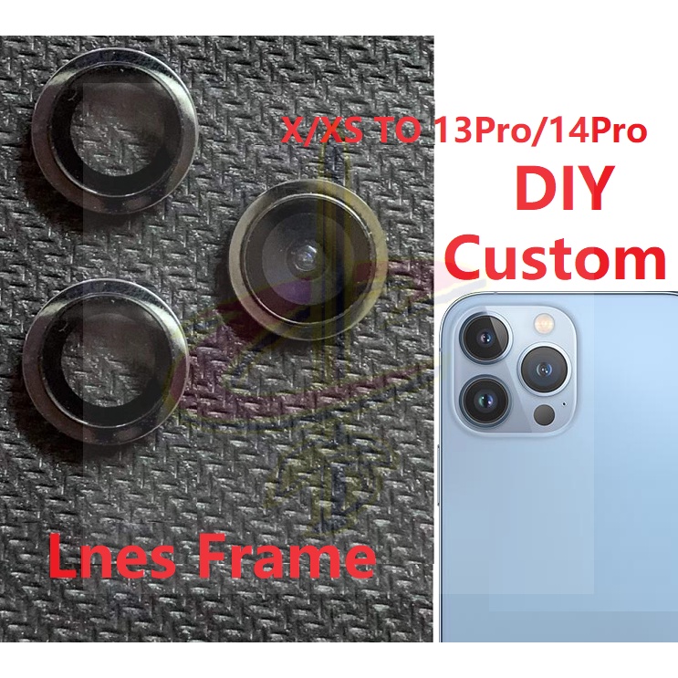 DIY เลนส์กล้องปลอม พร้อมกรอบ สําหรับ iPhone XR ถึง TO 13 Pro 14 Pro (กล้องขนาดใหญ่)