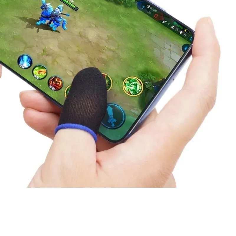 ปลอกสวมนิ้วมือ ระบายอากาศ กันเหงื่อ สําหรับเล่นเกมมือถือ 2 ชิ้น