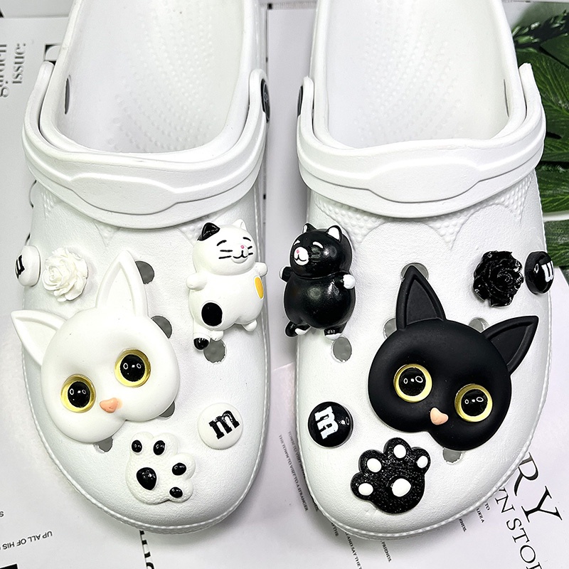 แมวนำโชค ตัวติดรองเท้า jibbitz crocs charms หัวเข็มขัดด้านล่าง 12mm การตกแต่ง