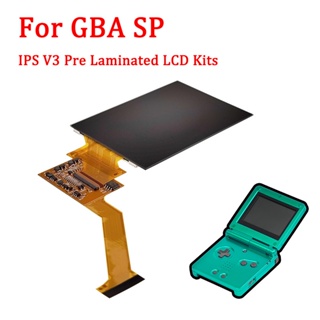 ใหม่เต็มรูปแบบ GBA SP IPS V3 หน้าจอเคลือบก่อนชุด LCD สำหรับ Gameboy Advance SP IPS V3 แบ็คไลท์ความสว่างสูง 8 ระดับหน้าจอ LCD