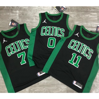 เสื้อกีฬาแขนสั้น ลายทีม nba Boston Celtics 7 #0 #11 #42 # เสื้อกีฬาบาสเก็ตบอล สีดํา