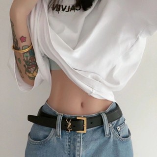 สายพาน SL-CASSANDRE แบบเต็มกล่อง พร้อมหัวเข็มขัดหนัง ทรงสี่เหลี่ยม