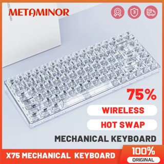คีย์บอร์ด Meta RF84Pro 75% ไร้สาย RGB Backlit 3 โหมด สีโปร่งใส