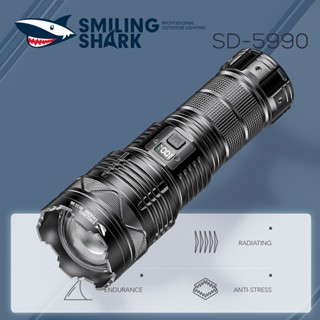 Smiling Shark SD-5990 M77 ไฟฉายแรงสูง ซูมได้ กันน้ํา สําหรับตั้งแคมป์ ปีนเขา กลางแจ้ง