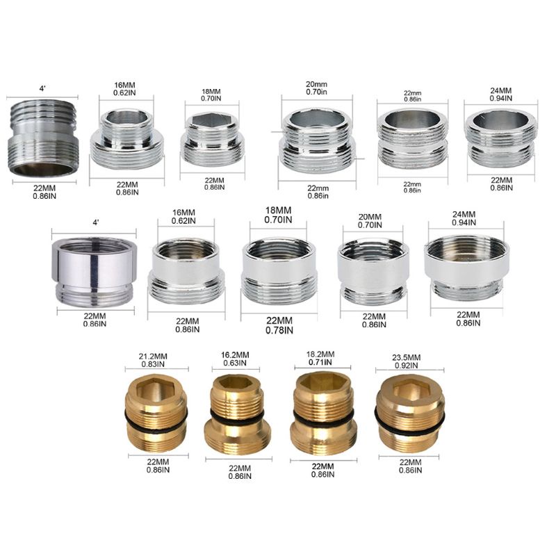 5 Pcs Faucet Adapter Kit Kitchen Male Female Brass Faucet Adapter Water Purifier