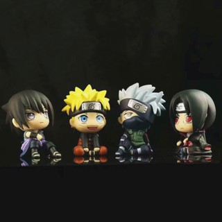 โมเดลฟิกเกอร์ PVC รูปปั้นอนิเมะนารูโตะ Kakashi Uchiha Sasuke Itachi ขนาดเล็ก เหมาะกับของขวัญ สไตล์ญี่ปุ่น สําหรับตกแต่งรถยนต์