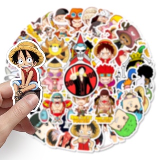 สติกเกอร์ กันน้ํา ลาย One Piece DIY สําหรับติดตกแต่งรถยนต์ 50 ชิ้น