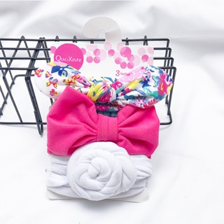 Junyeh พร้อมส่ง 3 ชิ้น / เซต เด็กผู้หญิง โบ ยางยืด ที่คาดผม ที่คาดผม ชุดอุปกรณ์เสริม