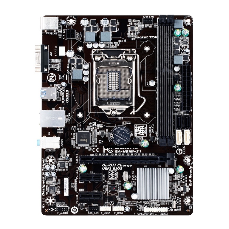 เมนบอร์ด H81 H81M DDR3 16GB H81M-S1 LGA 1150 USB3.0 SATA III Micro ATX ของแท้ มือสอง