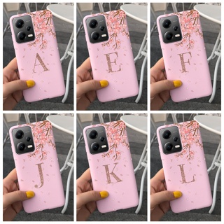 เคสโทรศัพท์มือถือ ซิลิโคนนุ่ม ลายดอกไม้ สีชมพู สําหรับ Xiaomi Poco X5 5G PocoX5 Pro X 5 X5Pro 2023