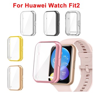 2-in-1 TPU ป้องกันหน้าจอ เคส สําหรับ Huawei Watch Fit 2 ป้องกันรอยขีดข่วน ครอบคลุมเต็มรูปแบบ TPU นิ่ม เคสป้องกัน