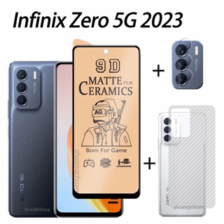 3in1 Infinix Zero 5G 2023 กระจกนิรภัยเซรามิก ป้องกันหน้าจอ + ฟิล์มกล้อง + ฟิล์มด้านหลัง ฟิล์มเซรามิค ฟิล์มนิ่ม