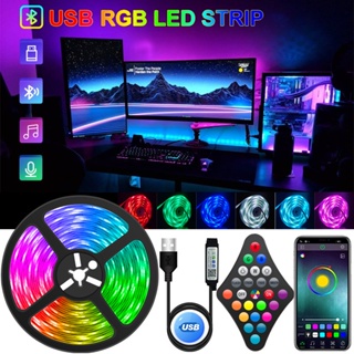 แถบไฟ Led RGB 2835 บลูทูธ ควบคุมผ่านแอพ USB โคมไฟ Led ยืดหยุ่น DC 5V ริบบิ้นไดโอดเทป สําหรับปาร์ตี้ ห้องนั่งเล่น เทศกาล