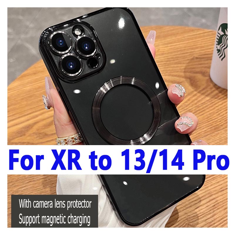 เคสโทรศัพท์มือถือแบบใส แม่เหล็กไฟฟ้า DIY สําหรับ XR 13 Pro XR 14 Pro XR เป็น 13 Pro XR เป็น 14 Pro
