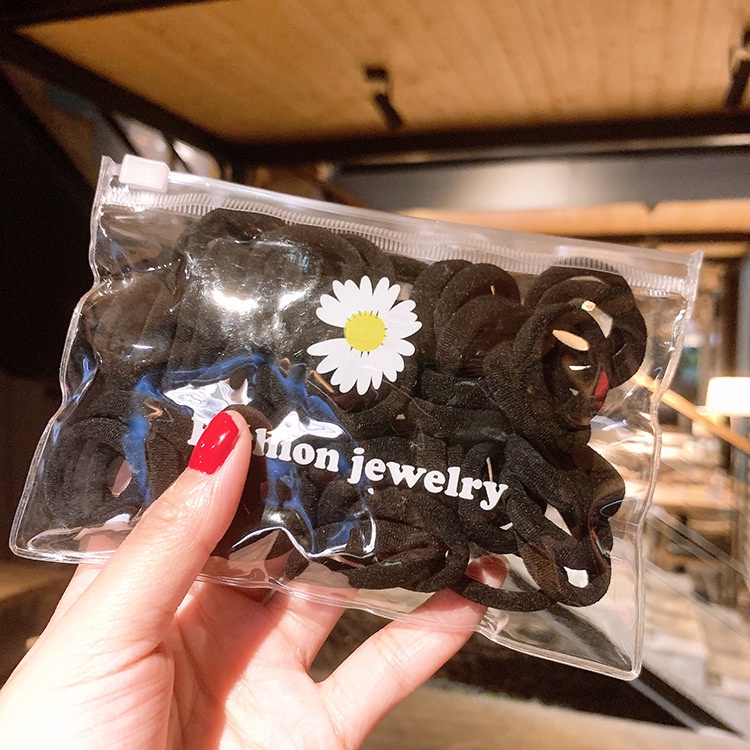 50 ชิ้น เดซี่ ขนาดเล็ก กระเป๋า ไล่ระดับ ผ้าขนหนู Scrunchie ยางรัดผมหางม้า เชือกรัดผม สาว ที่มีสีสัน
