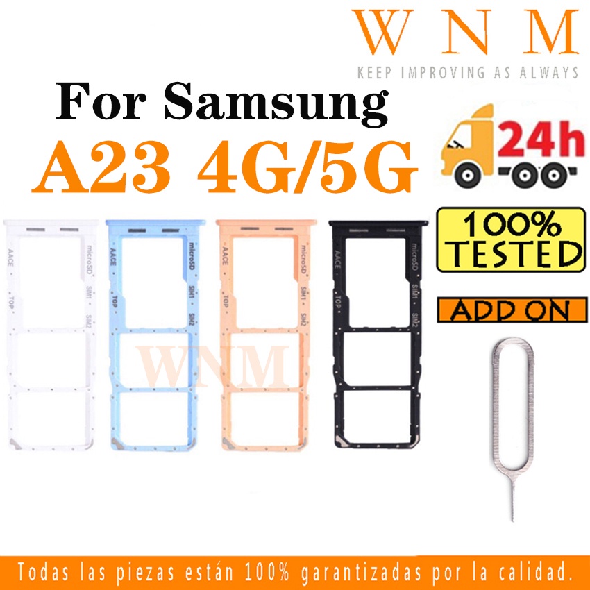 สําหรับ Samsung Galaxy A23 4G / 5G ถาดซิมการ์ดสําหรับ Samsung A235 A236 ซิมการ์ดผู้ถือการ์ด Reader SD สล็อตอะแดปเตอร์อะไหล่