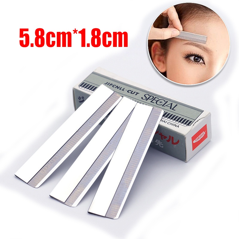 10pcs EYEBROW Trimmer พิเศษ PLATIUM เคลือบ EDGE EYEBROW TRIMMING BLADE เครื ่ องมือความงาม