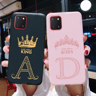 เคสโทรศัพท์มือถือ ซิลิโคน กันกระแทก ลายตัวอักษร King Queen สําหรับ Samsung Galaxy Note 10 Lite Note10 Lite