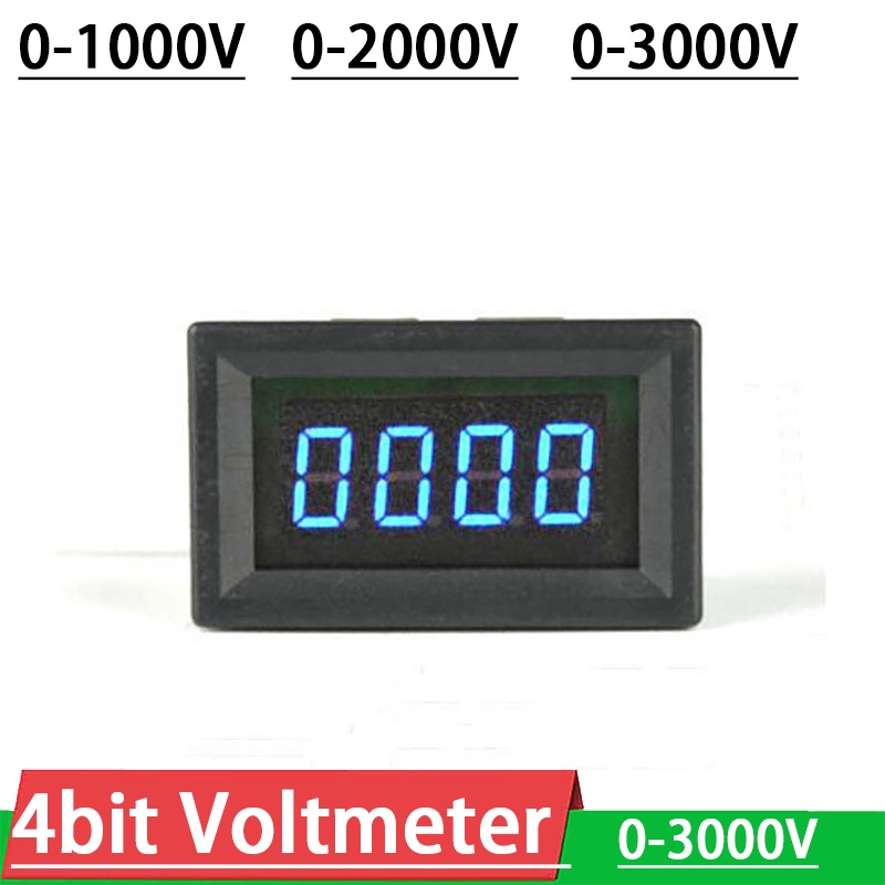 4bit LED DC 0-1000V 2000V 3000V โวลต์มิเตอร์ความแม่นยําสูงดิจิตอลจอแสดงผล LED แรงดันไฟฟ้าสูง VOLT meter สําหรับ 5V 12V แบตเตอรี่