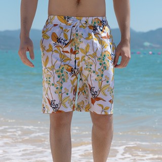 BBB Mens Short Sleeve Floral Print Swimwear Beach Shorts Loose Quick Dry Swim Surfing Trunks