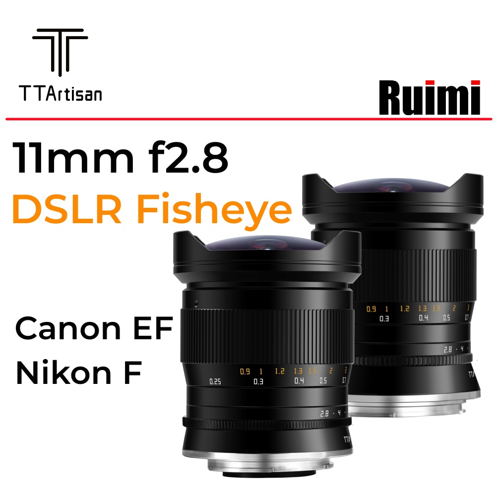 TTArtisan 11 มม. F2.8 แมนนวลโฟกัสเลนส์ฟิชอายฟูลเฟรมสําหรับ  EF Mount / F Mount DSLR กล้อง 11mm f2.8
