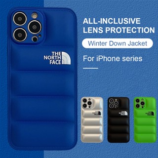เคสนิ่ม ลาย the North Face Down สีสันสดใส สําหรับ iPhone 8 7 Plus 14 11 12 13 PRO MAX