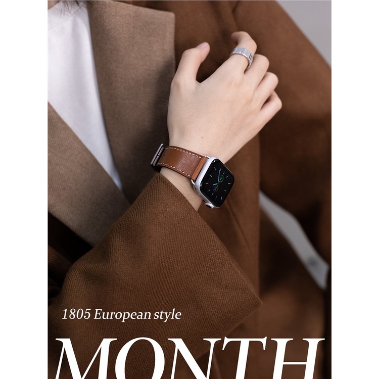 ❒✲✢Xuanren เหมาะสำหรับ iwatch s8 Apple Watch Hermèsสายหนังวัวแท้ใหม่ watch7se654321 รุ่น Ultra เฉพาะชายและหญิงแบรนด์น้ำส
