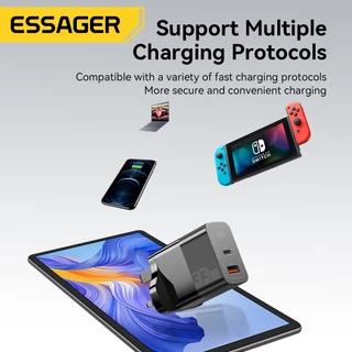 Essager Gan 33w A+C ชาร์จเร็ว Type c ที่ชาร์จรองรับ PPS PD QC3.0 usb travel charger เข้ากันได้กับโทรศัพท์มือถือ IP SAMSUNG