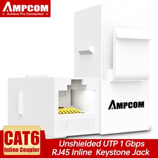 Ampcom อะแดปเตอร์แจ็คเชื่อมต่อคีย์สโตน RJ45 Modular JACK CAT6A CAT6 สําหรับแผ่นผนัง