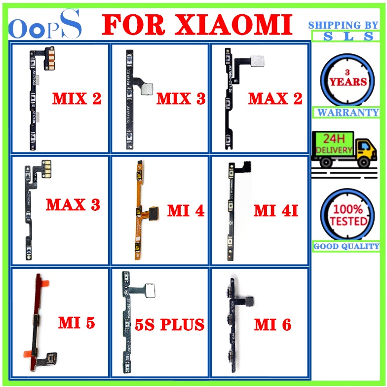 สําหรับ XiaoMi Mi 6 5 5S Plus 4 4i Mix 2 Max 2 3 Power On Off Volume Switch Key Control Flex Cable