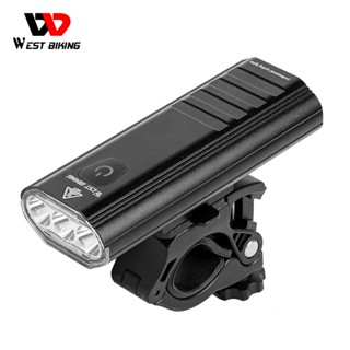 WEST BIKING ไฟหน้าจักรยาน LED 5200mAh ชาร์จ USB