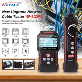 Noyafa NF-8209S เครื่องทดสอบสายเคเบิลเครือข่าย Cat5 Cat6 PoE พร้อม NCV และโคมไฟ