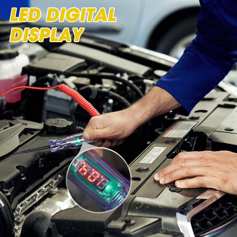 12V 24V DC เครื่องทดสอบวงจรแรงดันไฟฟ้า รถบรรทุก จอแสดงผลดิจิตอล โพรบยาว ปากกาหลอดไฟ เครื่องมือวิเคราะห์รถยนต์ คุณภาพสูง ราคา ถูกที่สุด ดีลบีเคเค แกลเลอรีภาพที่ 2