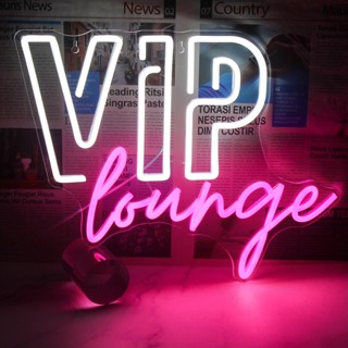 ป้ายไฟนีออน LED VIP Lounge ขนาด 42*32 ซม. สําหรับตกแต่งผนัง บาร์ ร้านอาหาร บาร์ คลับ