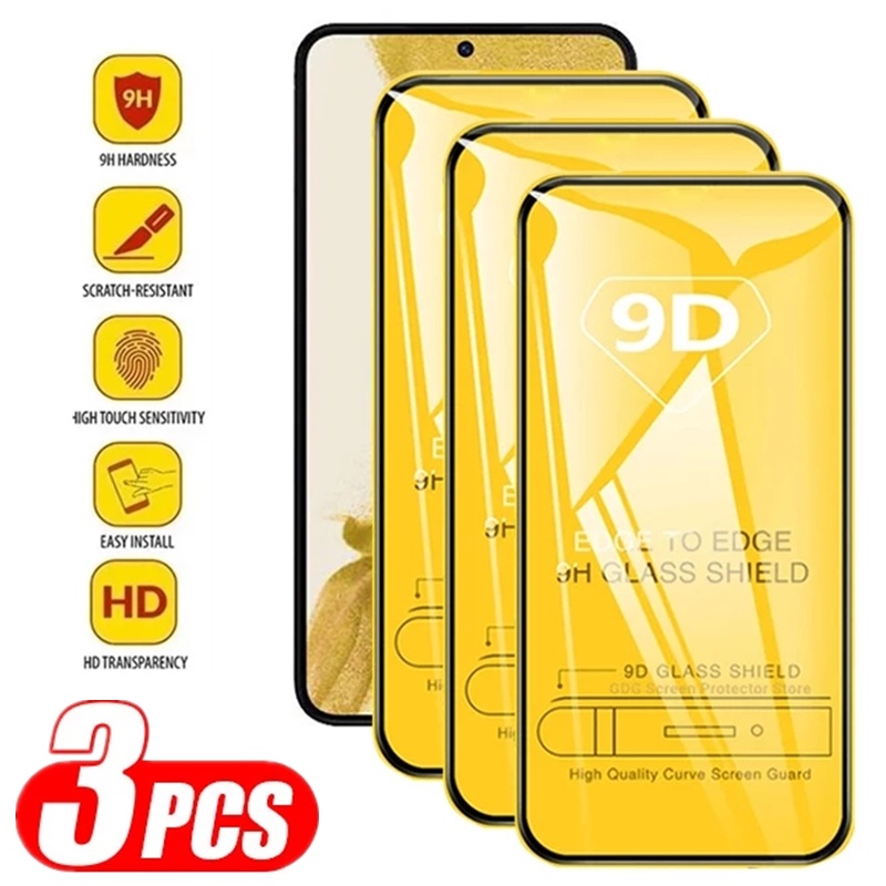 YOMI 3 ชิ้น ความแข็ง 9H คุณภาพสูง 9D ปกเต็ม ฟิล์มกระจก compatible for iPhone 11 12 13 14 15 Pro Max 14 15 Pro 7 8 Plus XS Max XR X SE – โปรปัง