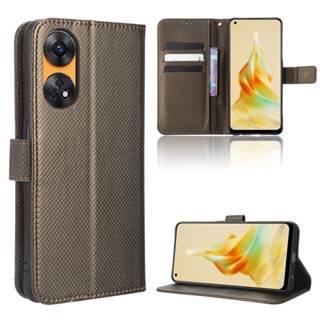 OPPO Reno8 T 4G เคส PU Leather Case เคสโทรศัพท์ Stand Wallet OPPO Reno 8T Reno8T 4G เคสมือถือ Cover