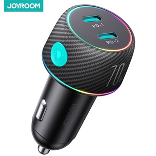 Joyroom อะแดปเตอร์ชาร์จในรถยนต์ 70W USB C PD 35W PPS 25W 7 สี สําหรับ iP Samsung Xiaomi