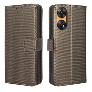 OPPO Reno8 T 4G เคส PU Leather Case เคสโทรศัพท์ Stand Wallet OPPO Reno 8T Reno8T 4G เคสมือถือ Cover