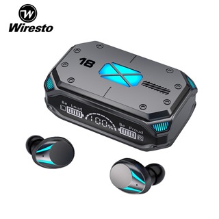 Wiresto ชุดหูฟังบลูทูธไร้สาย M41 V5.3 มีไฟ RGB หน้าจอ LED เสียงสเตอริโอ HiFi สําหรับเล่นเกม