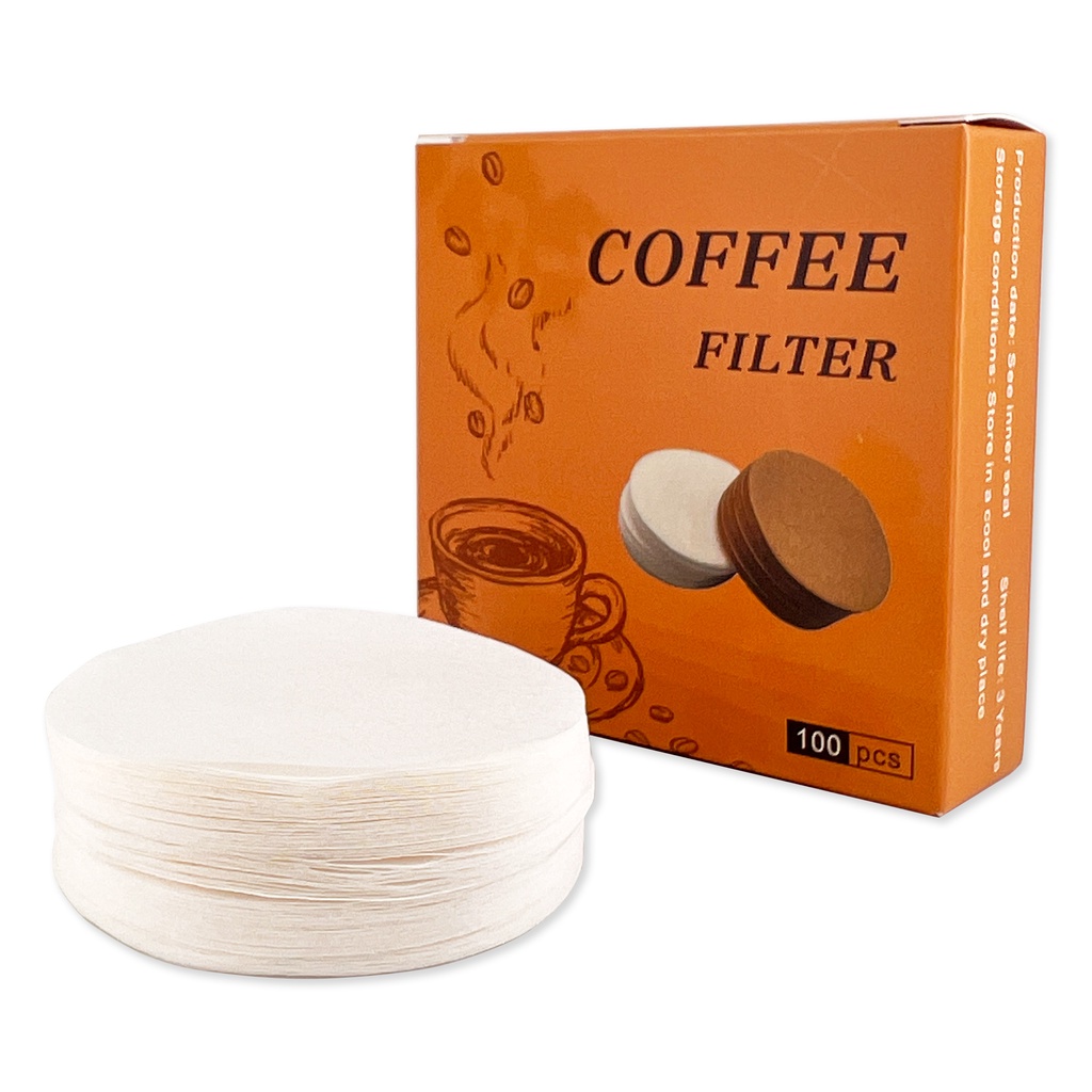 Neouza กระดาษกรองกาแฟ ทรงกลม แบบใช้แล้วทิ้ง สําหรับเครื่องชงกาแฟเอสเปรสโซ่ Moka Pot 100 ชิ้น