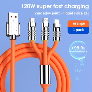 3 In 1 120w สายชาร์จเร็ว Micro Usb Type C สายชาร์จ หลายพอร์ต Usb สายชาร์จ Usb หลายช่อง