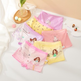 เด็กหญิงผ้าฝ้ายสี่มุมกางเกงเด็กกางเกงเด็กหญิงตัวเล็ก ๆGirls pure cotton boxer underwear Childrens underwear Little girls flat bottomed pants